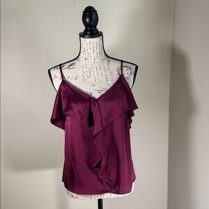 Shyanne Wine Ruffle Camisole